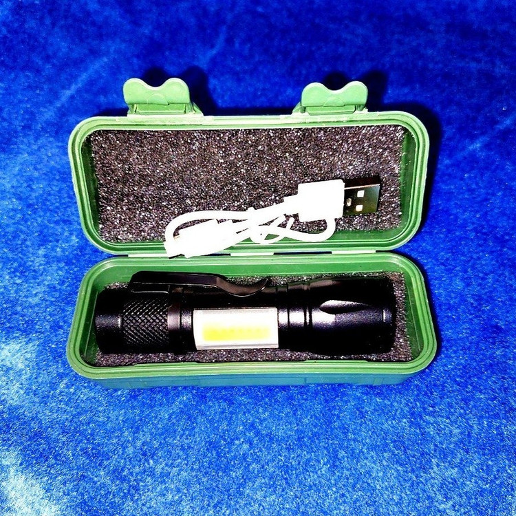 چراغ قوه جیبی زوم دار کمپینگ با چراغ فانوسی و شارژ usb