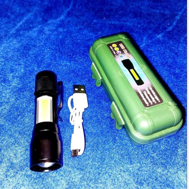 چراغ قوه جیبی زوم دار کمپینگ با چراغ فانوسی و شارژ usb