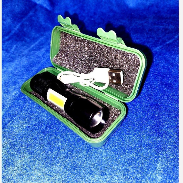 چراغ قوه جیبی زوم دار کمپینگ با چراغ فانوسی و شارژ usb