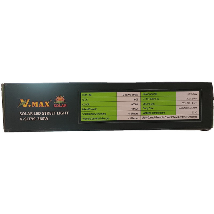 چراغ خیابانی خورشیدی 360 وات ویمکس مدل IR-V82360 V-SLT99-360-W