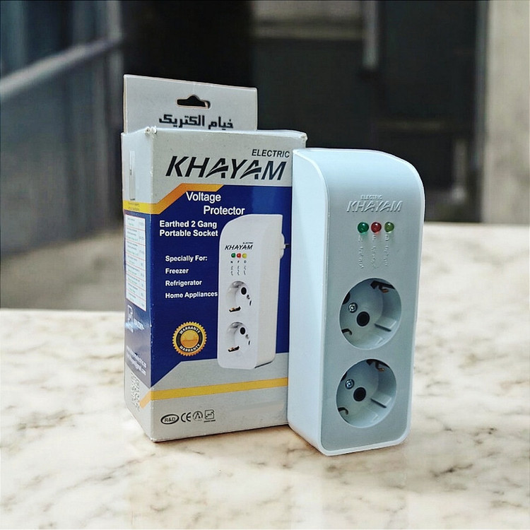 محافظ ولتاژ خیام الکتریک مدل دو خانه ویژه یخچال و فریزر