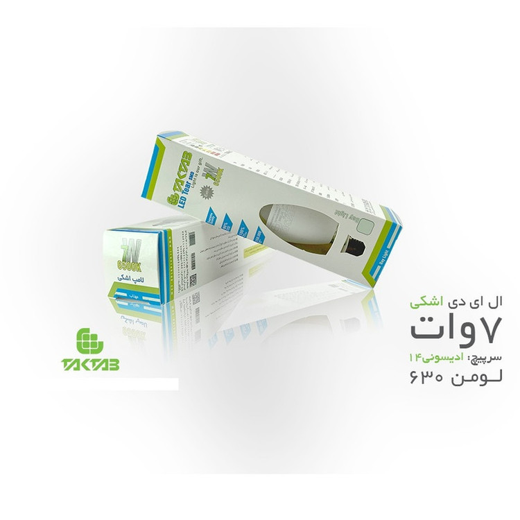 لامپ ال ای دی 7 وات تکتاب مدل شمعی پایه E14 بسته 10 عددی