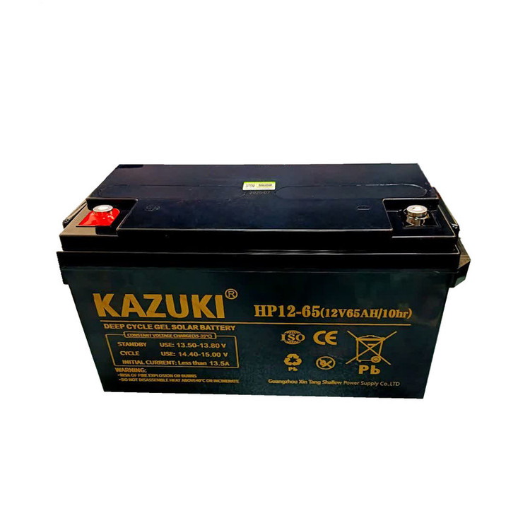 باتری UPS با ولتاژ 12 ولت و شدت جریان 65 آمپرساعت کازوکی مدل HP12-65GEL