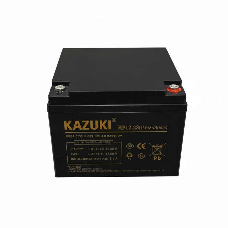 باتری UPS با ولتاژ 12 ولت و شدت جریان 28 آمپرساعت کازوکی مدل HP12-28GEL