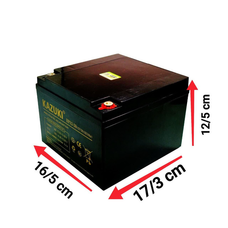 باتری UPS با ولتاژ 12 ولت و شدت جریان 28 آمپرساعت کازوکی مدل HP12-28GEL